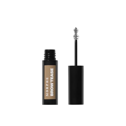 Morphe Brow Tease Eyebrow Gel Mousse - Volumizing Brow Gel to Tint, Thicken & Shape with 100% Natural Bamboo Fibers - Enriched with Conditioning Coffee Seed Oil - Macadamia (0.16 fl oz)