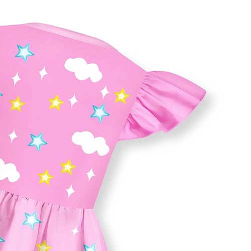 Girls Cute Summer Dresses Flutter Sleeve Casual Dress Birthday Party Playwear 5-12 Years Old2