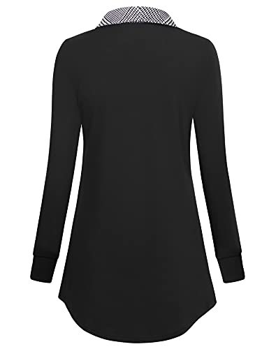 Bebonnie Womens Long Sleeve Casual V Neck Sweatshirts Pullover Tunic Tops with Buttons3