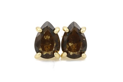 Boucles d'oreilles quartz fumé anti-allergie or 14k délicates