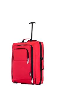 55x40x20 Ryanair Cabin Bag Hand Luggage Lightweight Suitcase Approved Carry on Luggage 1.4kg 44L Fit Red