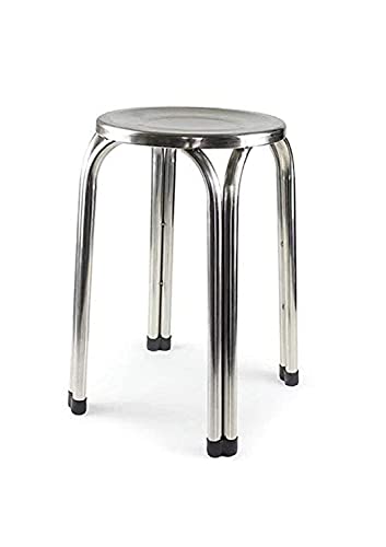 Image of NGFC Stainless Steel Stools for Indoor /Outdoor /Home /Medical /Hospital /Food /Doctor /Kitchen /Office /Chair /Cafe /Cafeteria /Metal Bar Stool Size- 45 cm, Colour- Silver