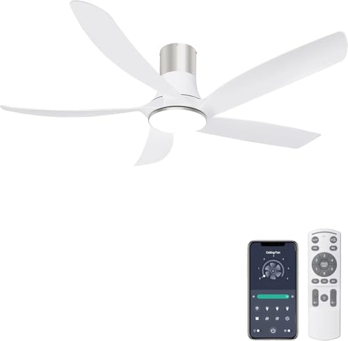 Ohniyou 58" Low Profile Ceiling Fan with Light - Remote