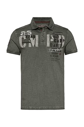 Preisvergleich Produktbild Camp David Herren Polo Oil Dyed mit beidseitigen Label Prints