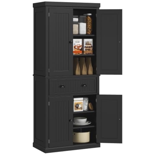 DMFDCHAN 72" Kitchen Pantry, Tall Storage Cabinet, Freestanding Cabinet with