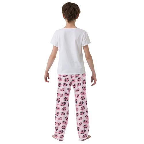Boys' Pants Cute Leopard Cheetah Spots Pink Long Bottoms Jogger Pants Elastic Waist Trousers with Pockets S-XL3