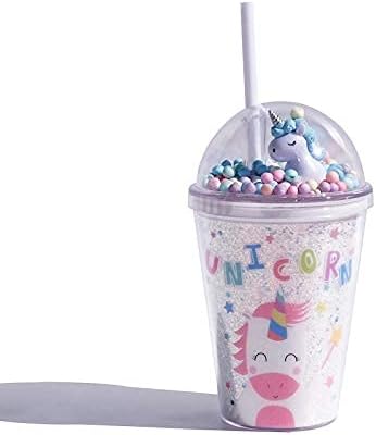 Miniatura 6 de Vasos de unicornio con pajita para fiestas infantiles, vasos de viaje, tazas de café helado, vaso de plástico reutilizable, botella de agua Gfit