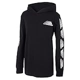 adidas boys Long Sleeve Innovation Hooded Tee T Shirt, Black, X-Large US