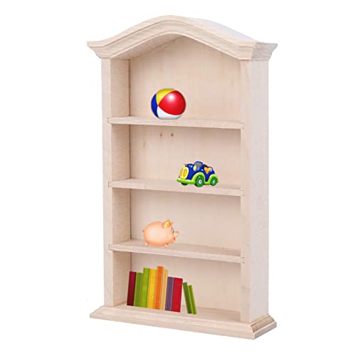 Natudeco 1/12 Échelle Dollhouse Livre Étagères Miniature Meubles Dollhouse Étagère DIY Maison De Poupée Décor Accessoire pour Étude Salle De Stockage(Étagère à Livres)