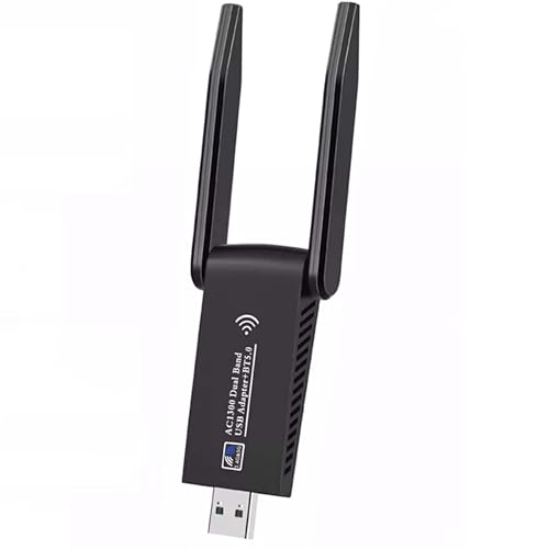 Adaptador USB WiFi y Bluetooth 5.0 Simpletek de 1300 Mbps con antena dual y conexion USB 3.0