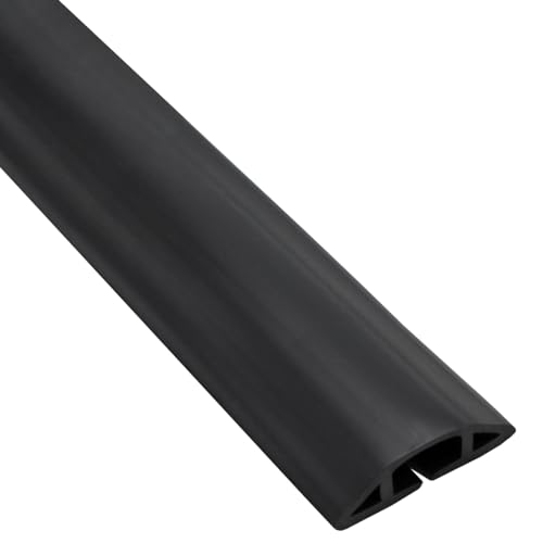 Cache-cordon de sol anti-chute en PVC noir 4,5m avec adhesif