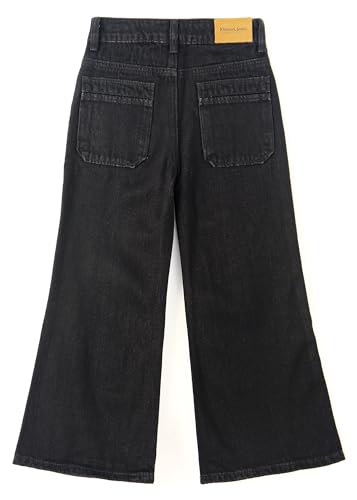 KIDSCOOL SPACE Girls Flare Jeans,Little Big Girl Distressed Holes Wide Leg Summer Denim Pants2