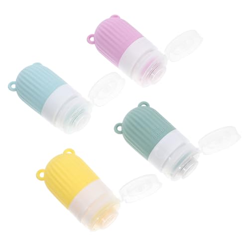 CHICAMPERA 4個シリコーン製トラベル容器 携帯に便利 挟みやすい旅行用シャンプーボトル 詰め替えボトル 抹茶緑 桜ピンク 爽やかブルー レモンイエロー