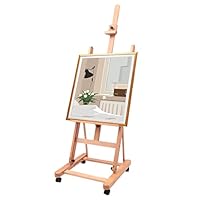 Large Studio Artist Easel Heavy-Duty H-Frame Beech Wood Painting Art Easel Sale,Studio Easel, Artist Floor Easel with Large Storage Tray, Solid Beech Wood Adjustable Tilting Art Easel, Professional Di