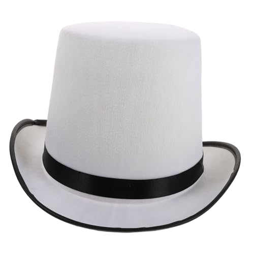 NOLITOY Victorian Hat Felt Hat for Men Magician Collapsible Hat Jazz Party Props Felt Hats for Men Mens Dress Hats Detective Costume Mens Hat Has Men's Hat Costumes White Halloween Man