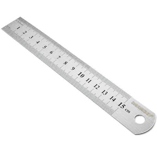 DAUMKINO Regla de Acero Inoxidable, 15 cm