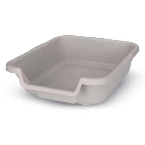 KittyGoHere Senior Cat Litter Box 1 Pack Large Misty Gray Low Entrance Kitty Litter Box Sized for Cats Comfort Perfect for Senior and Arthritic Cats Made in USA