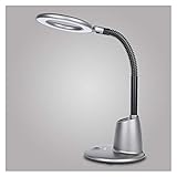  lampe de bureau Lampe de bureau à LED avec réglage de la luminosité de 3 niveaux 9W Branchez les lumières de lecture, lampe de bureau à l\'ancienne for la lecture, l\'étude et le bureau (gris / argent)