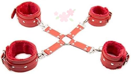Sangle de yoga en cuir rouge pour étirements à la maison