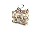 Condiment Holder, Condiment Tray, 4 Condiment Jar and 4 Small Spoons for Condiments. A Quality...