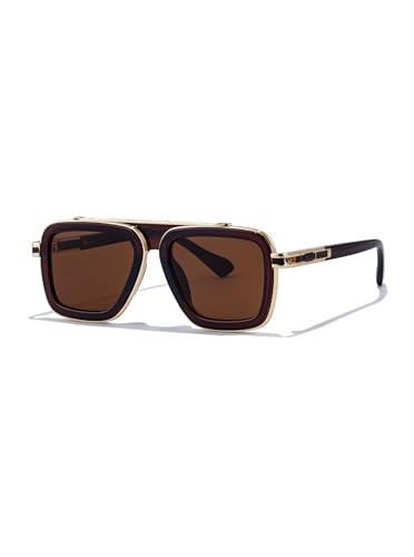 Image of Fashion Men Sunglasses Square Frame Shades for Men UV400 Protection Sunnies(98082)