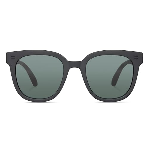 Lunettes de soleil polarisées TOMS Juniper écaille noire mat pour femme de forme ronde