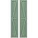 Ekena Millwork ARW102BF311X82TGH Americraft Three Exterior Real Wood Two Equal Panel Framed Board-n-Batten Shutters w/Double Z-Bar (Per Pair), 10 1/2"W x 82"H, Track Green