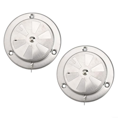 Set di 2 prese d'aria per barbecue in acciaio inox, regolabili, per griglie e affumicatori, accessori per il controllo della temperatura, 9,5 cm e 12,5 cm, argento (9,5 cm)