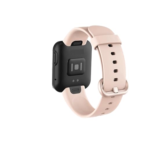 Image of YODI Soft Silicone With Metal Buckal Classic Strap Bands for Redmi Watch 2 Lite /Redmi GPS Smart Watch Only, Comfort and Flexible Straps for Men Women and Kids (WHITE /PINK)
