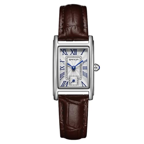 Image of Poshi Sanda Premium White Brass Sqaure Dial Watch | 200mm Rose Gold Stainless Steel Strap Quartz Watch for Women