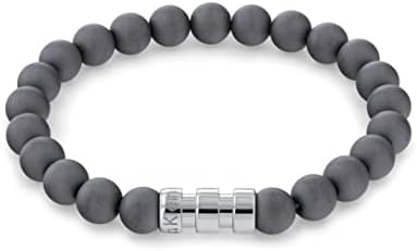 Calvin Klein Jewelry Men's Bracelet Bead and Steel Metal, Color: Grey (Model: 35000105)