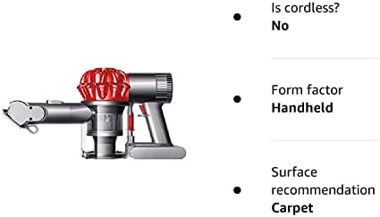 Dyson DC58 V6 Handheld Portable Vacuum Cleaner Bagless with Car + Boat Extras (Renewed)