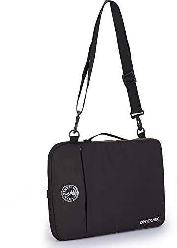 Image of Dynotrek Tricera 15.6 inch Laptop Sleeve Case, with Detachual Shoulder Straps Protective Cover, Accessory Pocket, Briefcase Computer Hand Bag, Compatible for HP, ASUS, Dell, Acer -Black