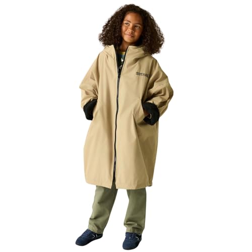 Regatta Kids Spirit Of Adventure Changing Robe - Oat/Black - 5-9 Yrs