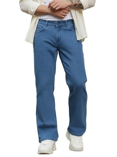 Image of Urbano Fashion Men's Stretch Fit Mid Rise Washed Bootcut Jeans Stretchable