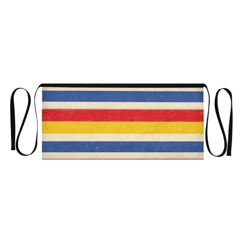 FASHON&FASCIN Server Apron with Pockets Waist Aprons Half Waitress Apron Striped Design for Gardening Restaurant,Multi35