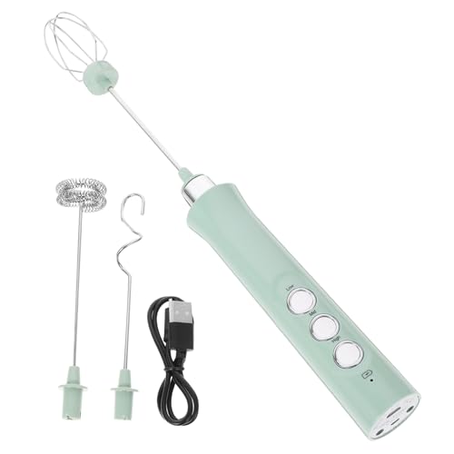 TOGEVAL Espumador de Leche Eléctrico Portátil USB Recargable Batidor de Mano Mini Varillas para Café Leche Espuma Rápida y Silenciosa Verde