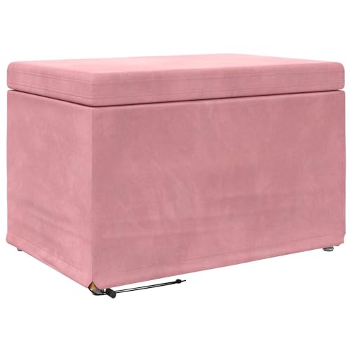 Foknhdi Tabouret de bar, en velours, rose, 61 x 41 x 40 cm, sans dossier, avec design moderne, siège confortable en velours, pour cuisine, salle à manger,...