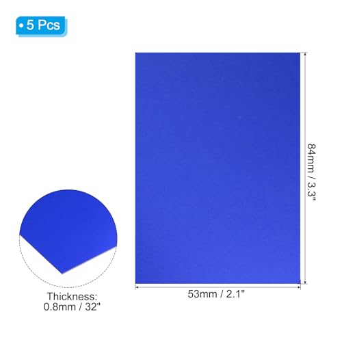 Image of PATIKIL 3.3x2.1x1 /32inch Anodized Aluminum Sheet, 5Pcs Metal Rectangle Aluminum Plate 0.8mm Thick Engraving Blanks for Laser Engraving DIY Decorative Crafting Home Decoration, Blue