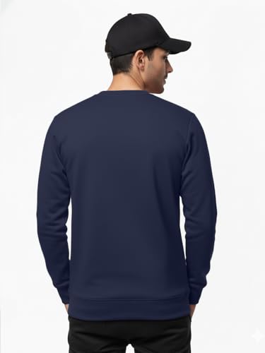 Image of LEOTUDE Men's Winter Wear Loopknit Round Neck Solid & Stylish Regular Fit Sweatshirt for Men's