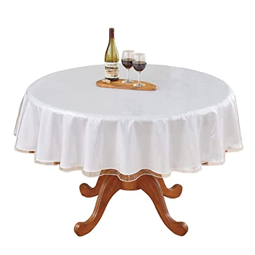 LAMINET Heavy-Duty Deluxe Crystal Clear Vinyl Tablecloth Protector 70" Round - Thumbnail 2
