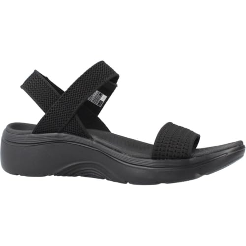 Skechers Femme Go Walk Arch Fit 2.0 Sandal Annie, Black Textile, 41 EU
