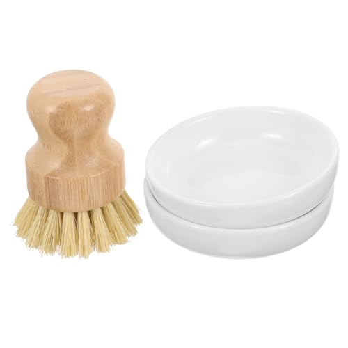 LALAFINA キッチン用スクラブブラシ 天然木製ポットブラシ 食器 鍋 フライパン対応 食器洗い シンク 調理器具掃除用