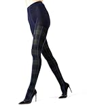 MeMoi Scottish Plaid Tartan Sweater Tights, Navy Blazer, Large/X Large