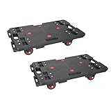 Nuoya Nuoya - Carro de Mano Plegable portátil, Capacidad de 330 Libras, 4 Ruedas giratorias, Carrito de Transporte para el hogar, Oficina, Viajes, Muebles, Color Negro, 2 Unidades