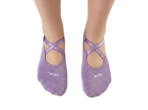 Image of Pilates Socks for Women, Non-Slip Grip Yoga Socks with Grips for Barre, Studio & Home Workouts