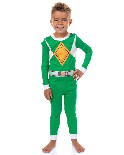 INTIMO Power Rangers Toddler Boys Green Ranger Character Costume Sleep Pajama Set (4T)