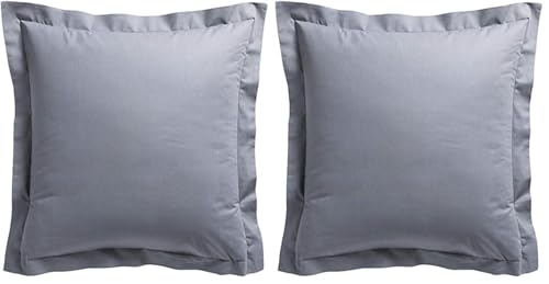 Today 201713 Taie d'oreiller Coton, Gris Anthracite, 75 x 75 cm (Lot de 2)