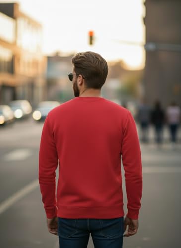 Image of Men Regular Fit Fleece ||Maroon||Round Neck Printed||Sweatshirt-JM3763