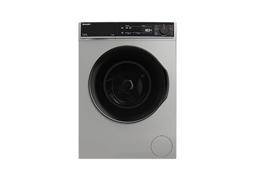 SHARP ES-PRO814SA-DE Waschmaschine Frontlader, 8kg, 1400U/min, Smarte Bedienung durch Veezy App, Dampffunktion, Inverter, 15 Programme, AquaStop, Silber